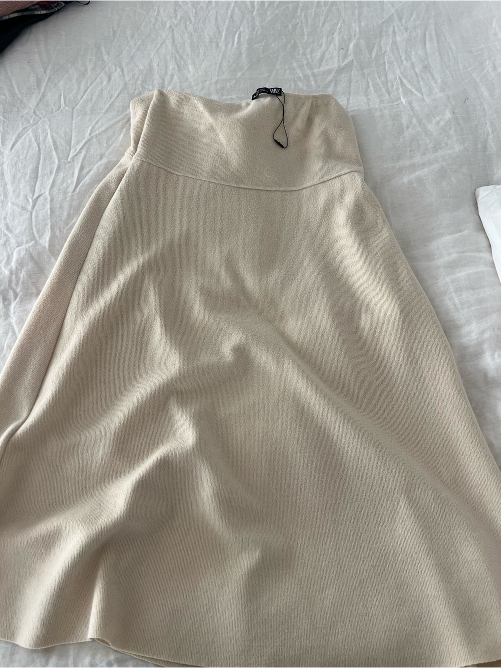 Zara Neutral Cream Midi Skirt
